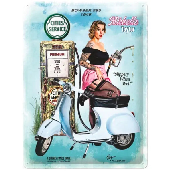 Metalen wandbord Bowser 585 Benzinepomp 1948 30x40cm | Nostalgic-Art