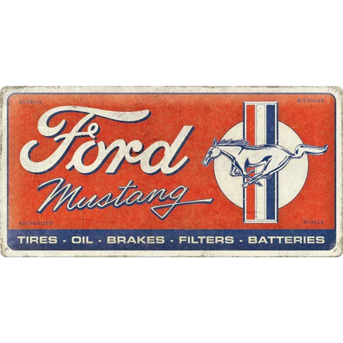 Metalen wandbord Ford Mustang 25x50 | Nostalgic-Art