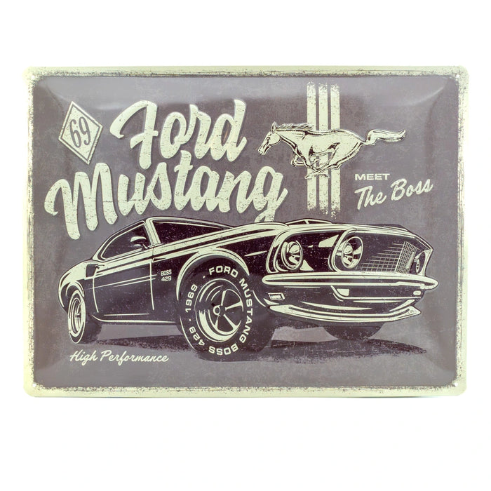 Metalen wandbord Ford Mustang The Boss 30x40 cm | Nostalgic-Art