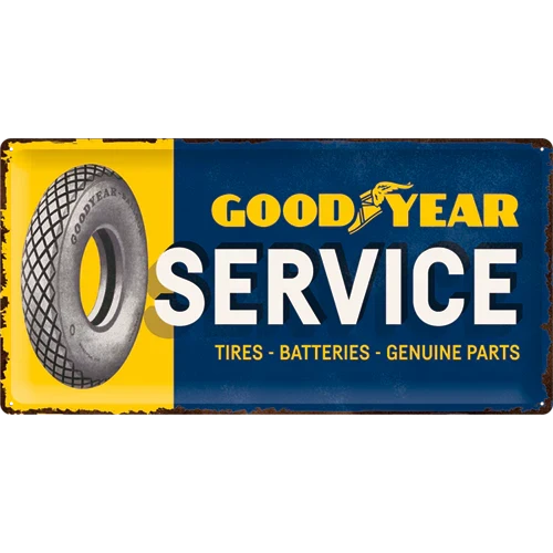 Metalen wandbord Goodyear Service 25x50 | Nostalgic-Art