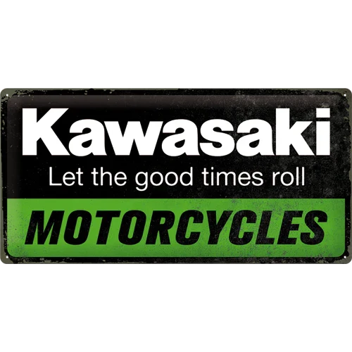 Metalen wandbord Kawasaki Motorcycles 25x50 | Nostalgic-Art