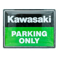 Metalen wandbord Kawasaki parking only groen | Nostalgic-Art