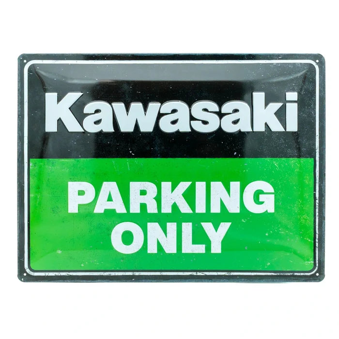 Metalen wandbord Kawasaki parking only groen | Nostalgic-Art