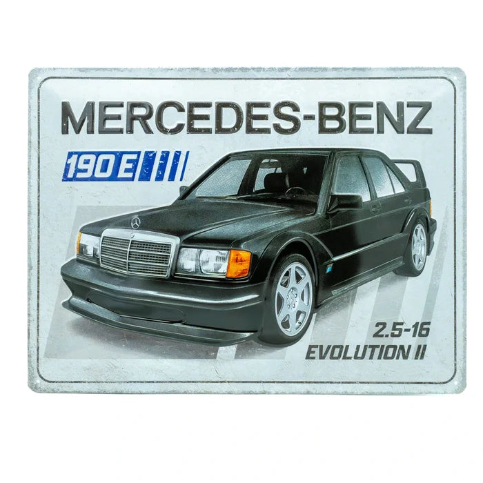 Metalen wandbord Mercedes-Benz 190 E 2.5-16 Evolution II 30x40cm | Nostalgic-Art