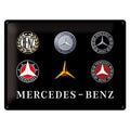 Metalen wandbord Mercedes-Benz evolutie logo 30x40cm | Nostalgic-Art
