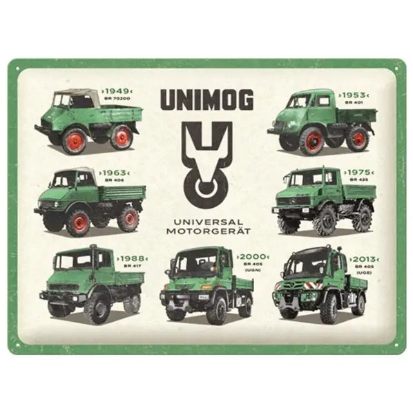 Metalen wandbord Mercedes Unimog 30x40cm | Nostalgic-Art