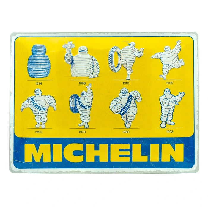 Metalen wandbord Michelin logo evolutie 30x40cm | Nostalgic-Art