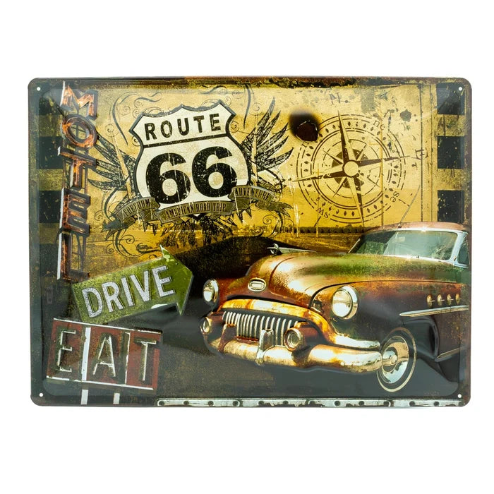 Metalen wandbord Route 66 30x40cm | Nostalgic-Art