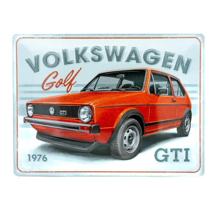 Metalen wandbord Volkswagen Golf GTI 1976 | Nostalgic-Art