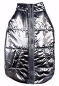 METALLIC PUFFER DOG COAT SILVER, Coats - Bones Bizzness