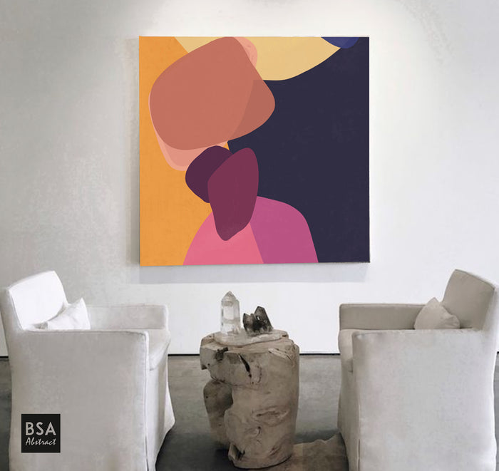 New Colourful Minimalist Modern Wall Art, Abstract Canvas Art Painting - Fora #11. Large Abstract Painting, Modern Abstract Painting, oil hand painting, office wall art, original abstract, textured art, Living room wall art, Modern interior wall art