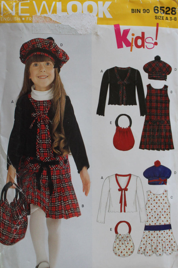 NewLook 6528, Girls Dress, Jacket, Hat, Handbag, Uncut Sewing Pattern