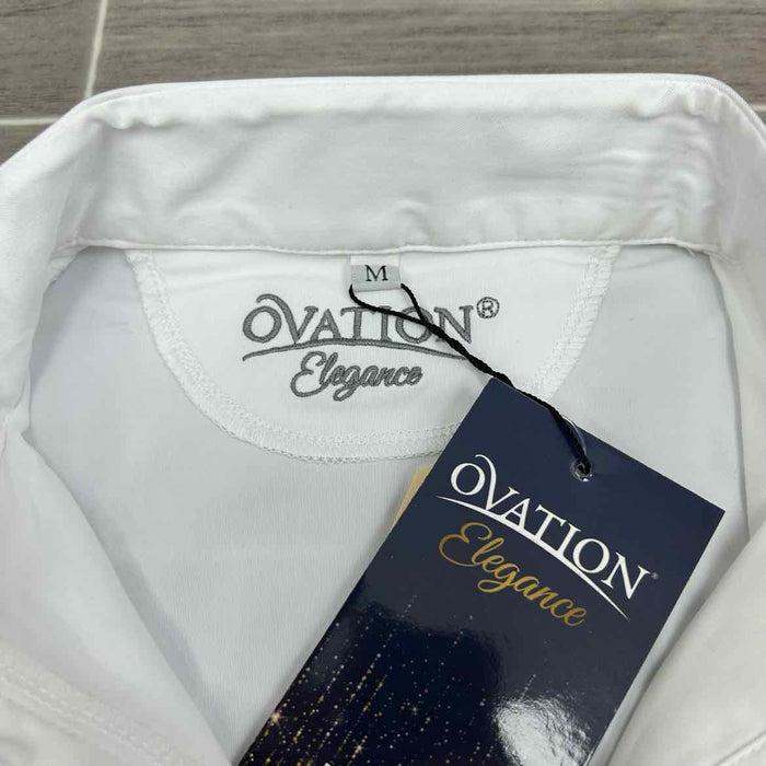 Ovation Elegance Long Sleeve Show Shirt, White, Size Medium