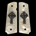 Pearl Celtic Cross 1911 Grips (Full Size)