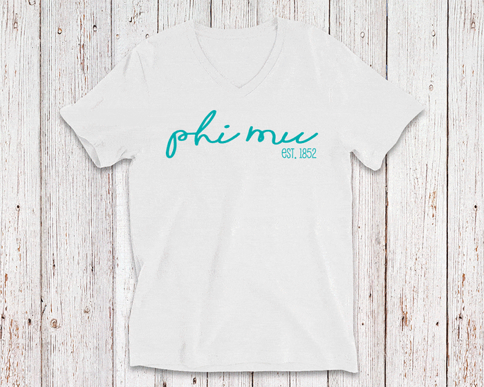 Phi Mu Script Tee
