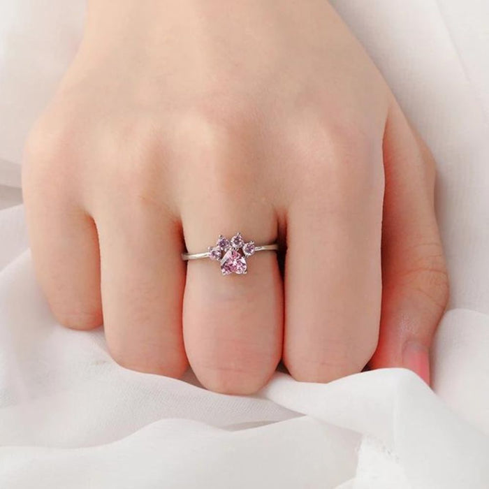 PINK CAT PAW RING (ADJUSTABLE) - Alonna's Legging Land