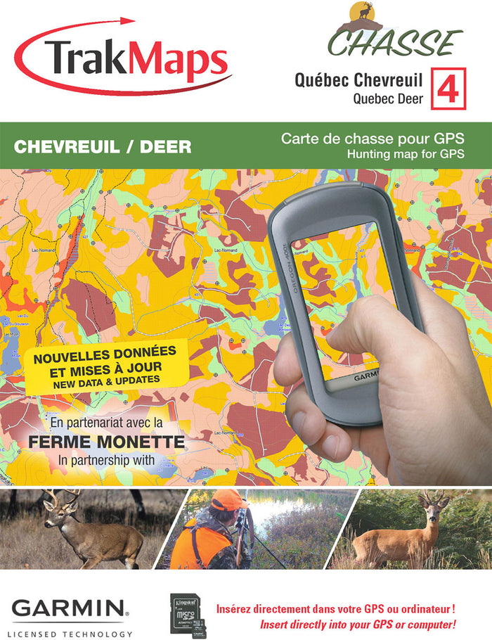 Quebec 4 Hunting Map for GPS - Deer