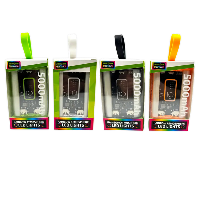 Rechargeable Power Bank with Rgb Lights - 6 Pieces Per Retail Ready Display 25908 WHOLESALE
