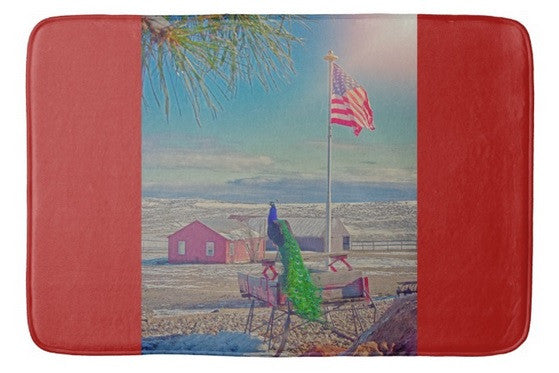 Roger and The American Flag Bath Mat