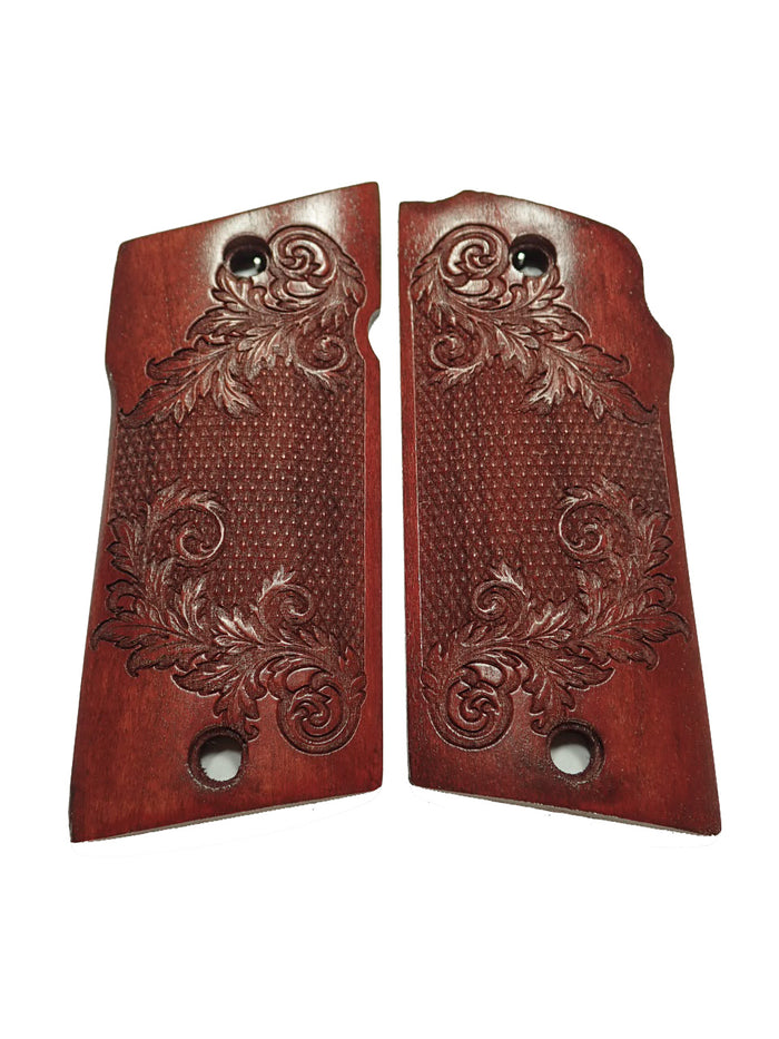 Rosewood Floral Checkered Compact Coonan .357 Grips