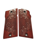 Rosewood Floral Checkered Compact Coonan .357 Grips