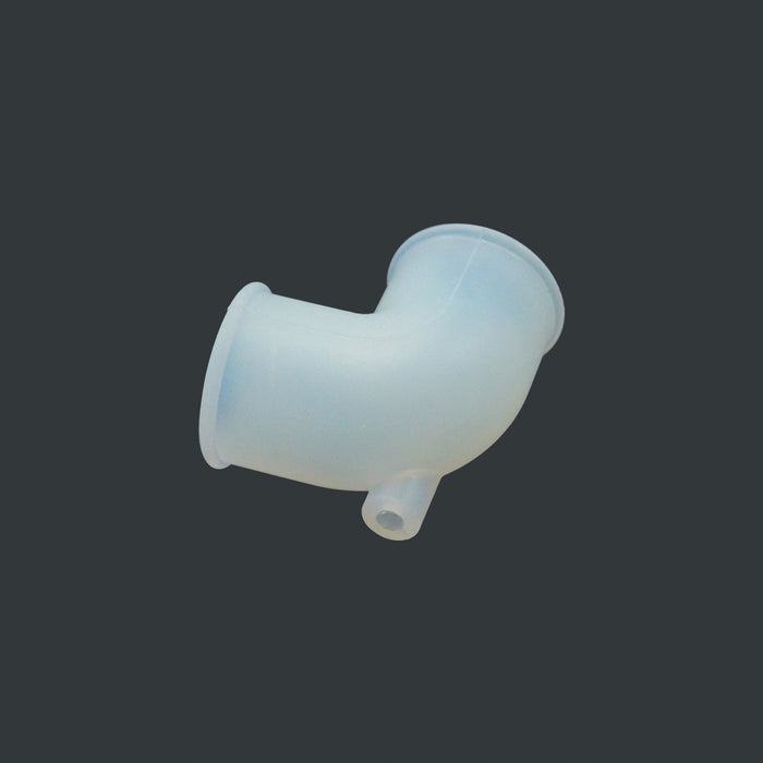 Silicone bend by milk glass with spigot, new