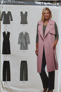 Simplicity D0621, Womens Top, Coat, Vest, Pants, Plus Sizes, Uncut Sewing Pattern