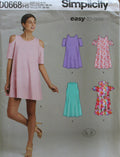 Simplicity D0668, Misses Dresses, Knits, Uncut Sewing Pattern