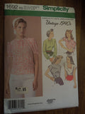 Simplicityt 1692, Misses, Tops, Uncut Sewing Pattern