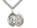 Soccer with Saint Christopher medal S5031, Sterling Silver