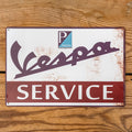 Vespa Service Metal Sign