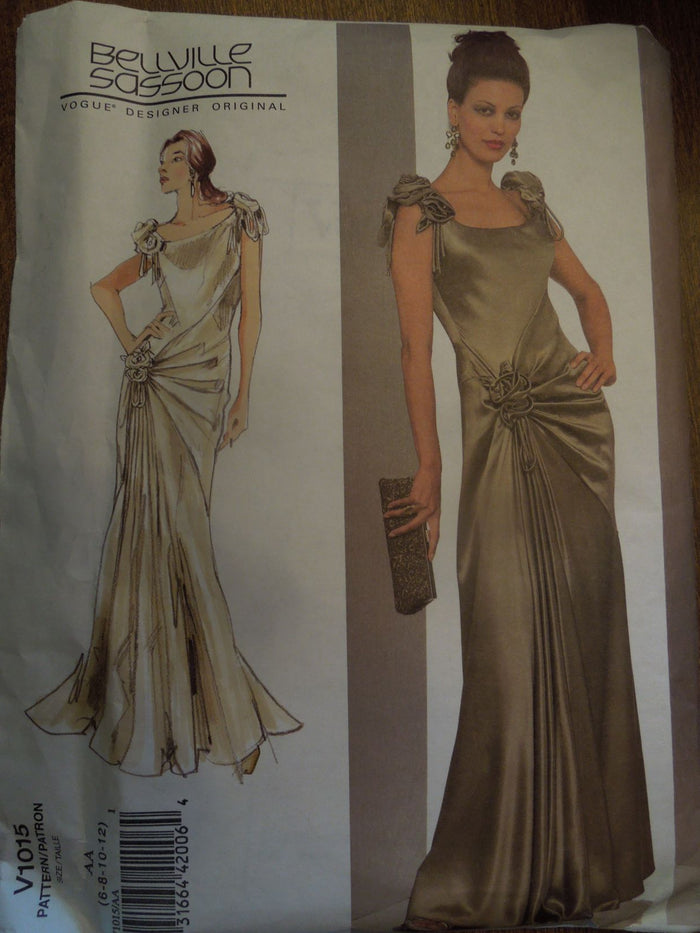 Vogue V1015, Misses, Formals, Evening Wear, Bellville Sassoon Designer, Uncut Sewing Pattern