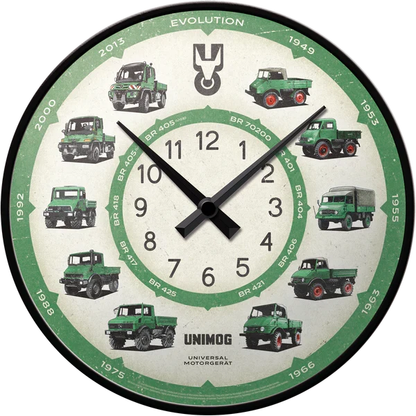 Wandklok Daimler Truck Unimog Model Chart | Nostalgic-Art