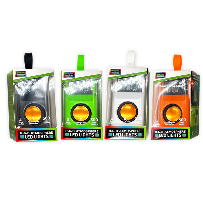 Wireless Speaker Transparent with LED Lights - 6 Pieces Per Retail Ready Display 23870 WHOLESALE