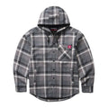 Wolverine Men's Bucksaw II Flannel Snap Hooded Shirt Jac Long Sleeve T-Shirts Wolverine Dark Shadow 2XL Reg