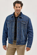 Wrangler Men's Retro® Sherpa Lined Button Denim Jacket Jackets & Coats Wrangler Blue Shadow 2XL Reg