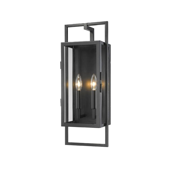 Z-Lite Lucian Black 2 Light Outdoor Wall Sconce 598M-BK