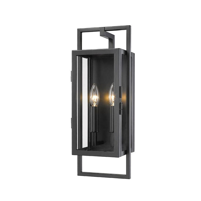 Z-Lite Lucian Black 2 Light Outdoor Wall Sconce 598S-BK