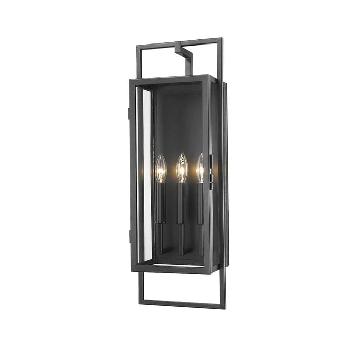 Z-Lite Lucian Black 3 Light Outdoor Wall Sconce 598B-BK